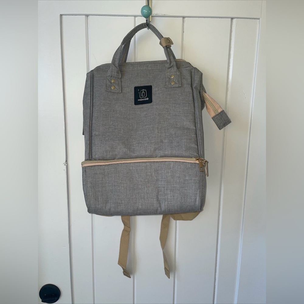 Breast Pump Backpack Cooler and Moisture proof Bag Double Layer for Mother GRAY